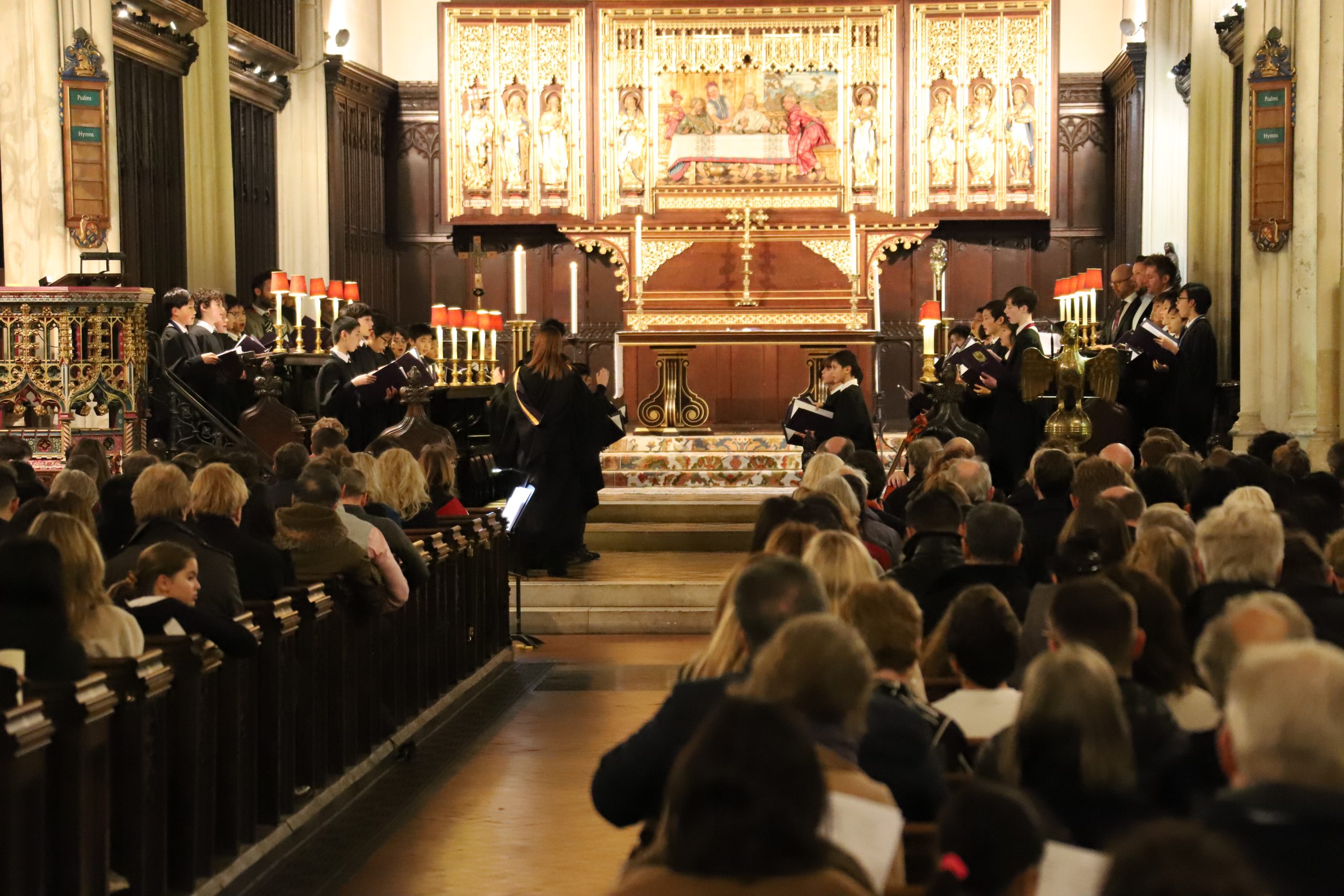 Westminster Under School choir perform at Westminster Abbey