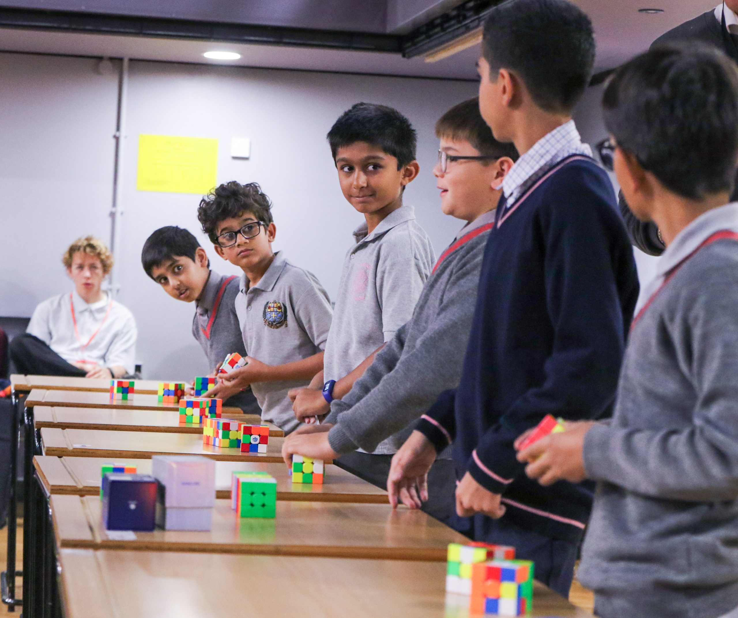Pupils taking part in the annual WUS Speedcubing Competition